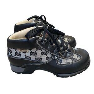 Vintage 2000s Y2K Dolomite Trekking Boot Women  8 EU 40 Black White Jacquard